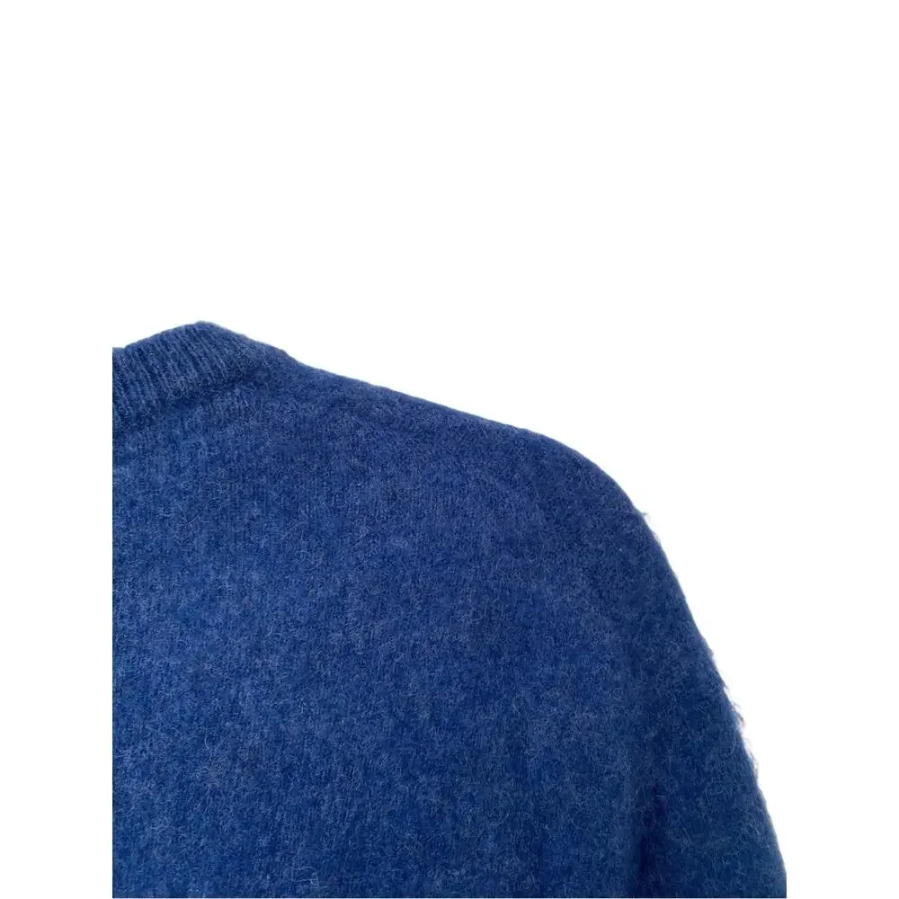 Daniel Hechter Paris Classic Crewneck Men's cashmere 2 Ply Sweater Blue large